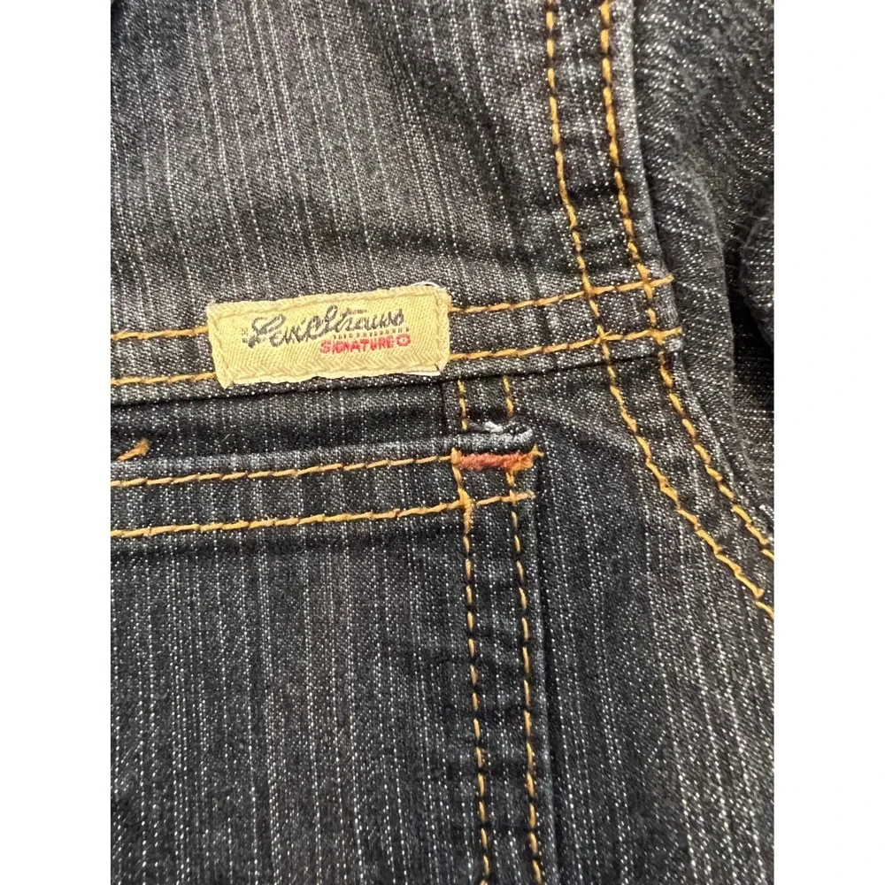 Levi‎ Strauss Signature Girls 24M Dark Wash Denim Jacket Red Corduroy Collar